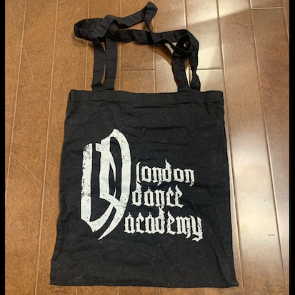 🌶4/$12 London Dance Academy Shugon Black Cotton Shopper Tote Shoulder Bag